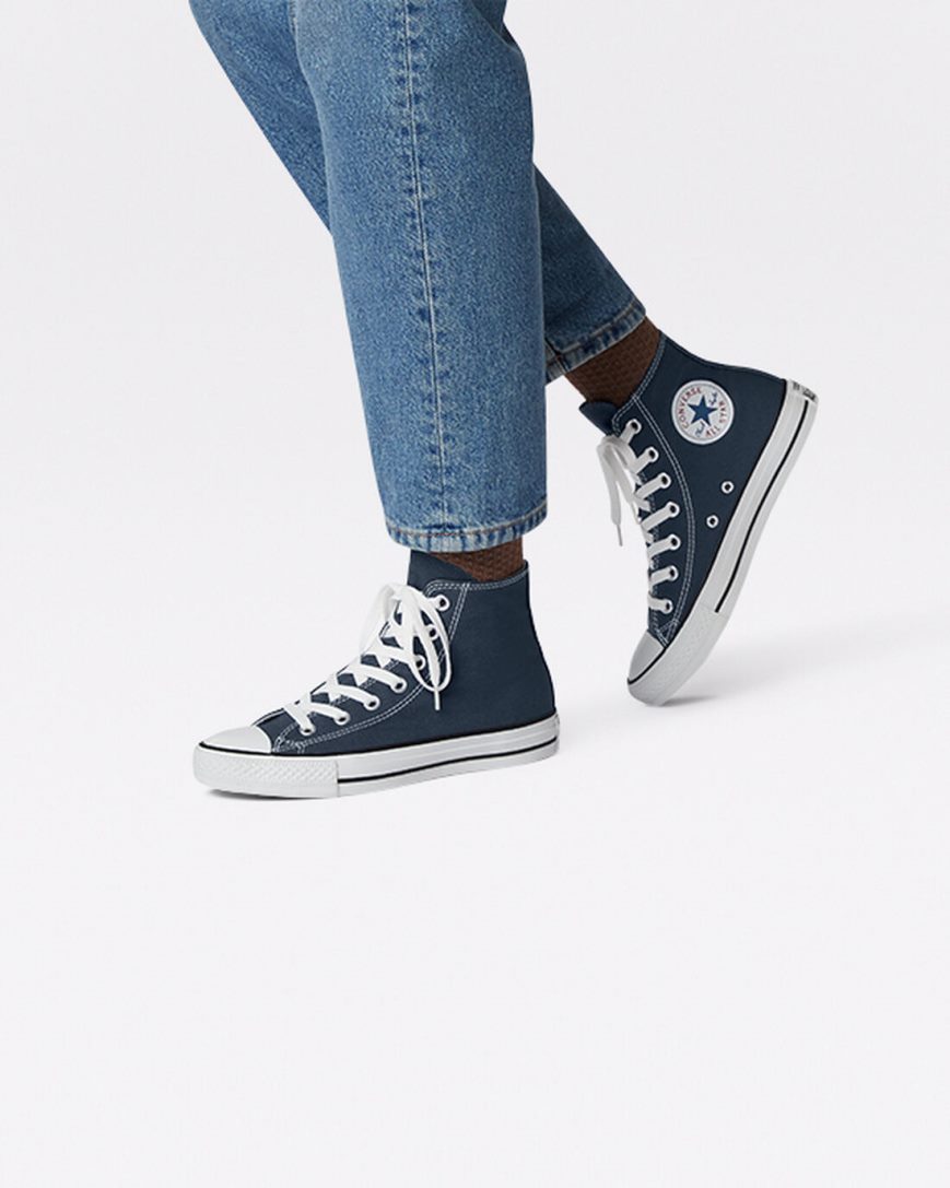 Men's Converse Chuck Taylor All Star Classic High Top Shoes Navy | AU 8E459C